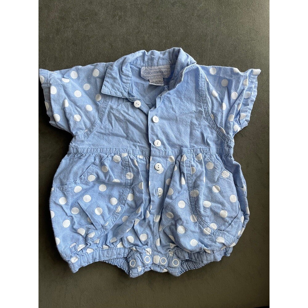 Vintage Polka Dot Baby Bubble Romper